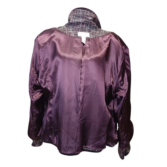 Covington Woman Career Blazer Plus Size 18W Plum Purple Lined Velvet Trim VTG - Picture 6 of 7